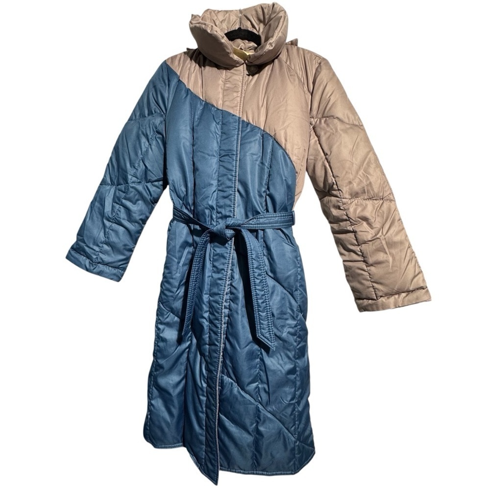 Vintage Canadian Garment Co. Down Parka – Blue & Pink – Size L (by measurements)